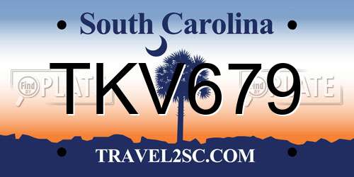 TKV679 South Carolina License Plate