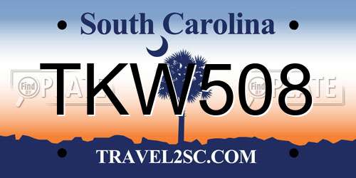 TKW508 South Carolina License Plate