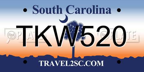 TKW520 South Carolina License Plate