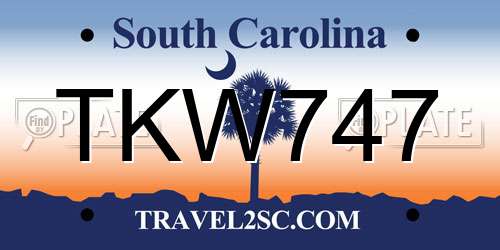TKW747 South Carolina License Plate