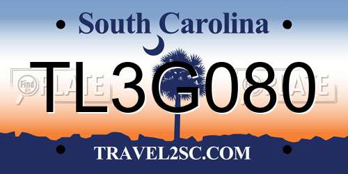 TL3G080 South Carolina License Plate