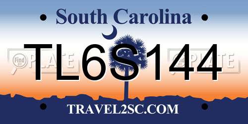 TL6S144 South Carolina License Plate