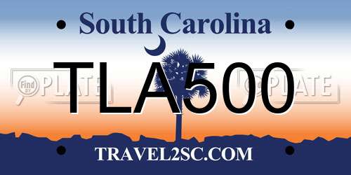 TLA500 South Carolina License Plate