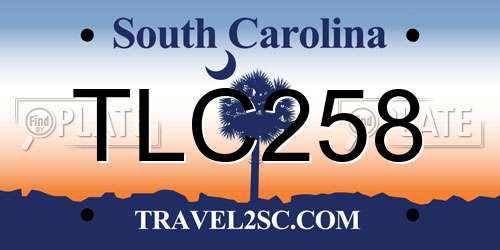 TLC258 South Carolina License Plate