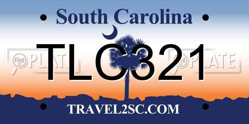 TLC321 South Carolina License Plate