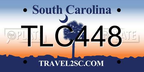TLC448 South Carolina License Plate