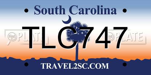 TLC747 South Carolina License Plate