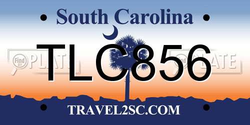 TLC856 South Carolina License Plate