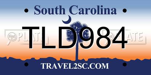 TLD984 South Carolina License Plate