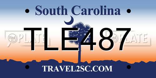 TLE487 South Carolina License Plate