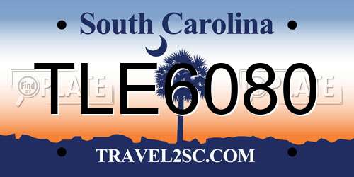 TLE6080 South Carolina License Plate
