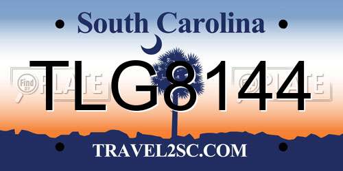 TLG8144 South Carolina License Plate