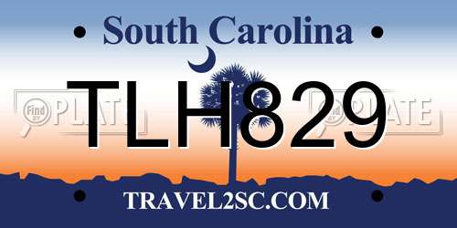 TLH829 South Carolina License Plate