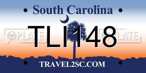 TLI148 South Carolina License Plate