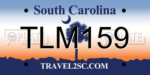 TLM159 South Carolina License Plate