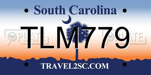 TLM779 South Carolina License Plate