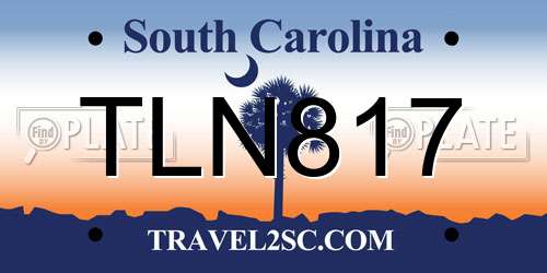 TLN817 South Carolina License Plate