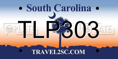 TLP303 South Carolina License Plate