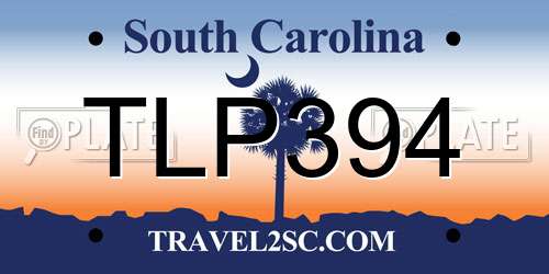 TLP394 South Carolina License Plate