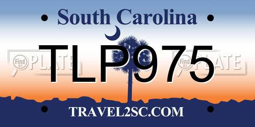TLP975 South Carolina License Plate