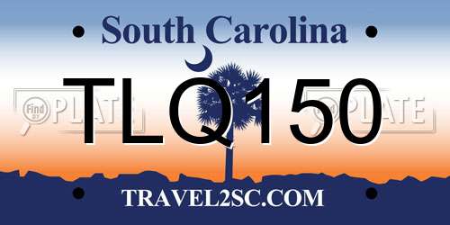 TLQ150 South Carolina License Plate