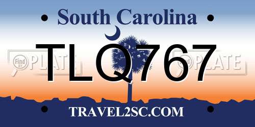 TLQ767 South Carolina License Plate