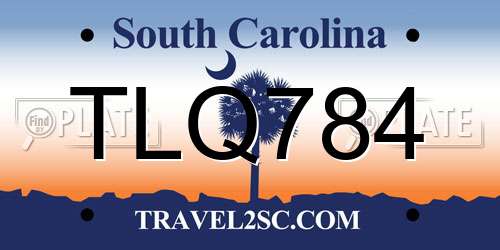 TLQ784 South Carolina License Plate