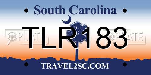 TLR183 South Carolina License Plate