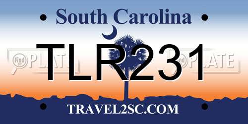 TLR231 South Carolina License Plate