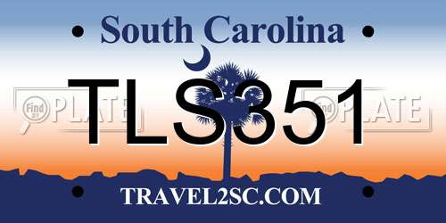 TLS351 South Carolina License Plate