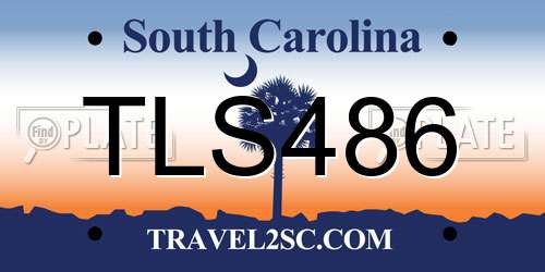 TLS486 South Carolina License Plate