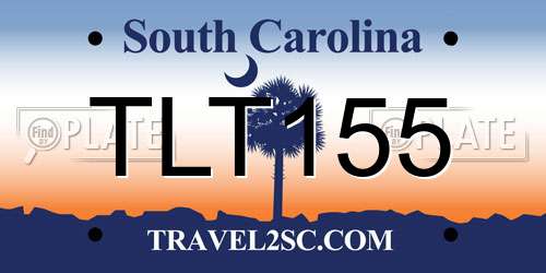 TLT155 South Carolina License Plate