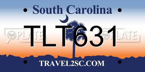 TLT631 South Carolina License Plate
