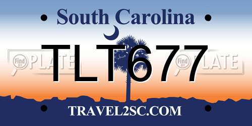 TLT677 South Carolina License Plate