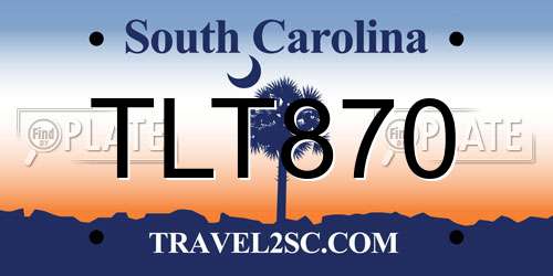 TLT870 South Carolina License Plate
