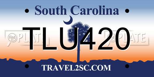 TLU420 South Carolina License Plate