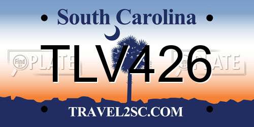 TLV426 South Carolina License Plate