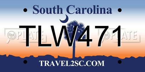 TLW471 South Carolina License Plate