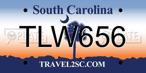 TLW656 South Carolina License Plate