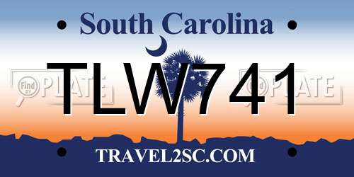 TLW741 South Carolina License Plate