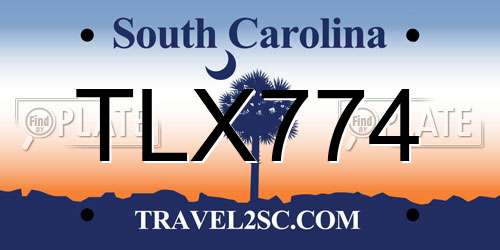 TLX774 South Carolina License Plate