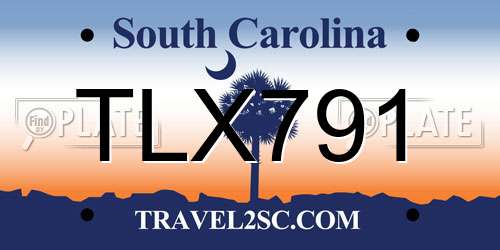 TLX791 South Carolina License Plate