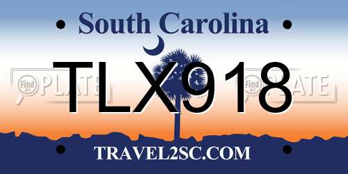 TLX918 South Carolina License Plate