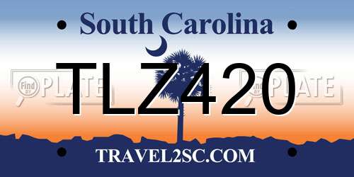 TLZ420 South Carolina License Plate