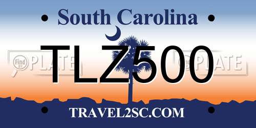 TLZ500 South Carolina License Plate
