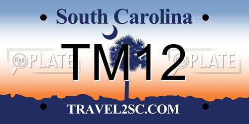 TM12 South Carolina License Plate