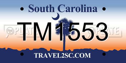 TM1553 South Carolina License Plate