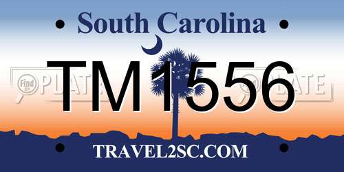 TM1556 South Carolina License Plate