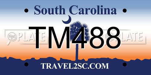 TM488 South Carolina License Plate