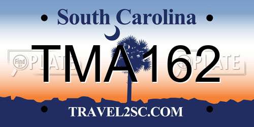 TMA162 South Carolina License Plate